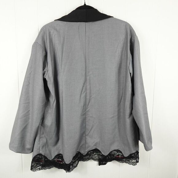 Lin Womens Blazer Gray w/Lace Trim X-Small (150/76A) - Picture 13 of 13